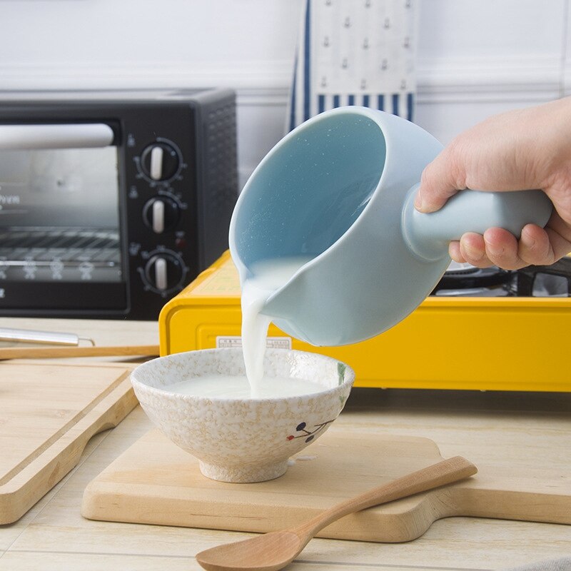 Keramische Servies Koffie Potten Baby Voedingssupplement Emaille Enkel Handvat Koken Melk Pot Pasta Rijst Noodle Siroop Steelpan