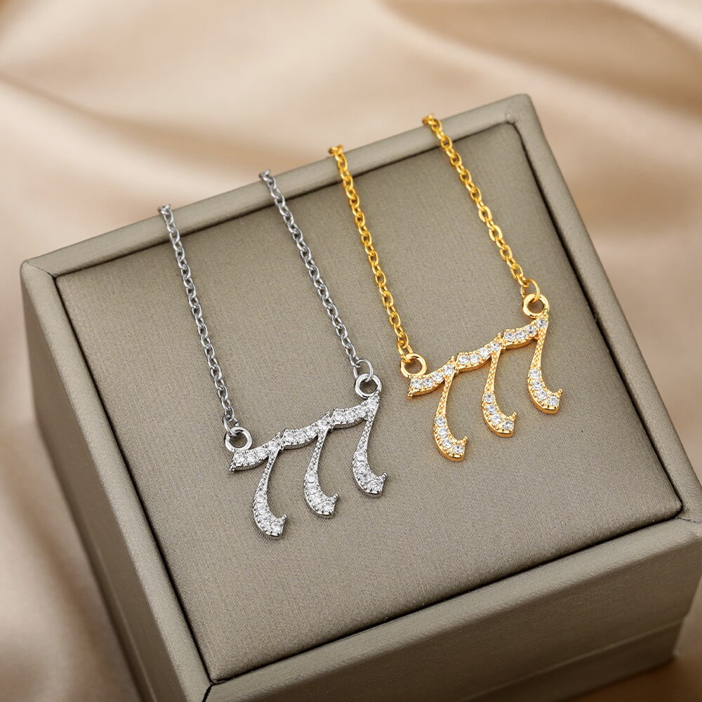 Angel Nummer Kettingen Voor Vrouwen 111 222 333 555 666 777 888 999 444 Devil Ketting Rvs Hanger Mannen bff Goth Sieraden