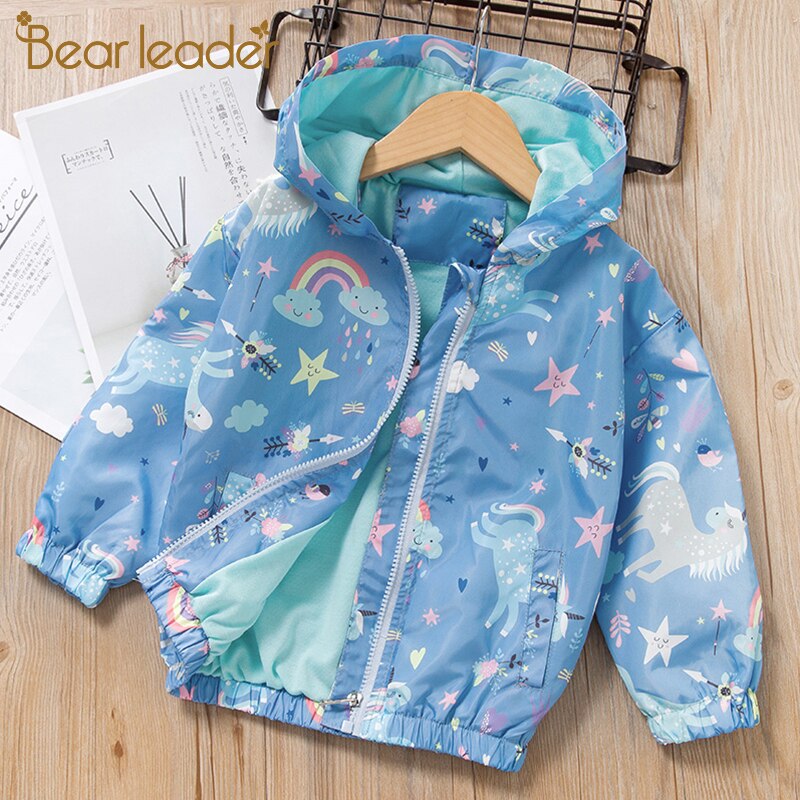 Ours Leader filles manteaux printemps enfants vestes hiver coupe-vent Floral fille vêtements à capuche vêtements pour enfants doux enfant tenues