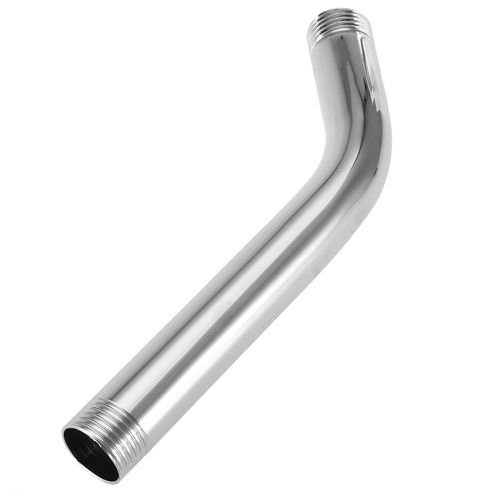 G1/2in Chrome Stainless Steel Round Top Shower Arm Fixed Pipe Wall Mount Bracket Bar Bathroom Ceiling Shower Head Extension Rod