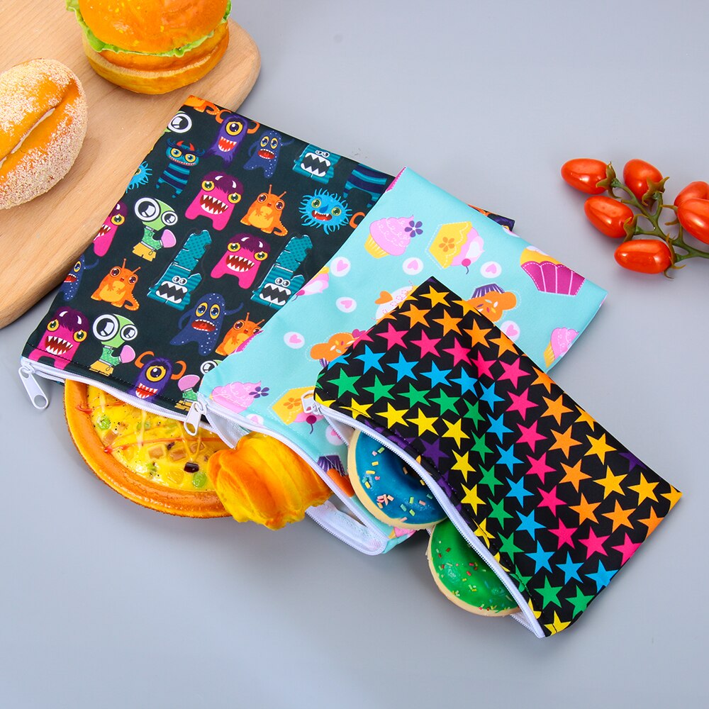 Bolsas de tela impermeables reutilizables para sándwich, bolsa de almacenamiento de alimentos para pan, suministros de cocina para el hogar, accesorios de almacenamiento de viaje y acampada, 3 piezas