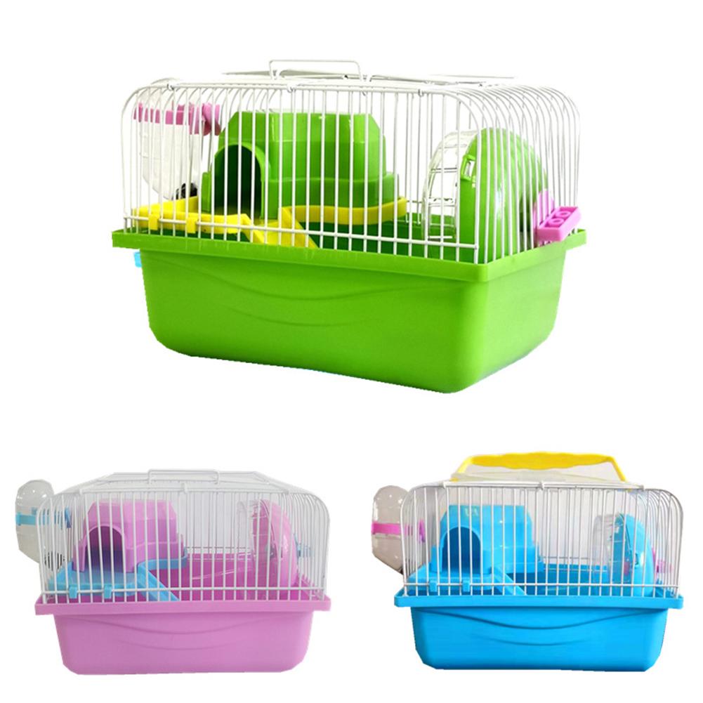 Double Cage à Hamster rose, fournitures de luxe, jouet, petite Cage de manège, châssis de couleur