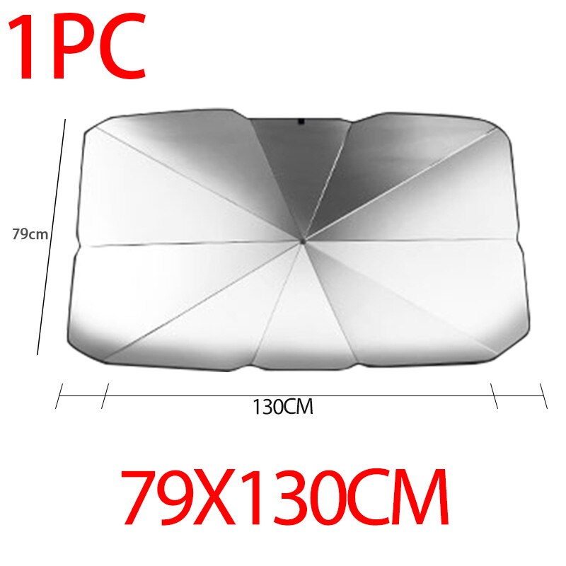 Funda Parasol para coche Interior parabrisas coche verano Parasol de coche cubierta de ventana delantera Parasol UV accesorios protectores: 79X145cm 1pc