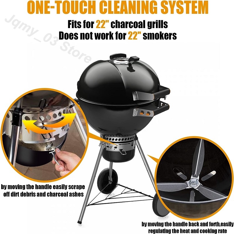 For Weber Kettle Grills Silver 22-1/2-Inch One-Touch Cleaning System Kit for Grill Bottom for 7444 Weber Grill Replacement Parts