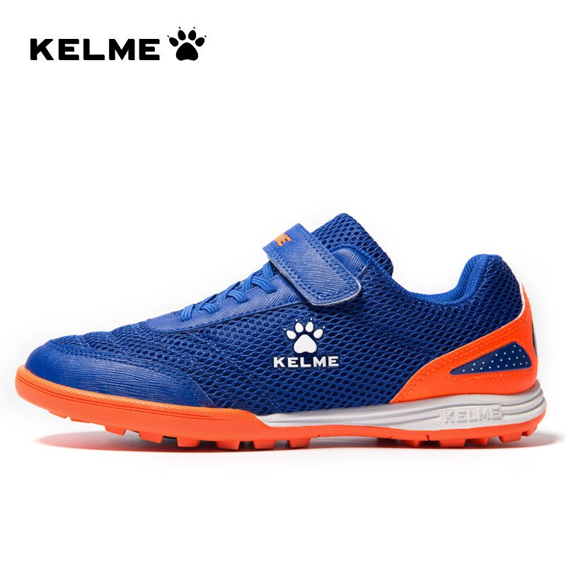 Kelme børnefodboldsko hg sål fodboldstøvler fodboldsneakers lette træningssko børn sportstøj mærke 6873003: Blå / 5
