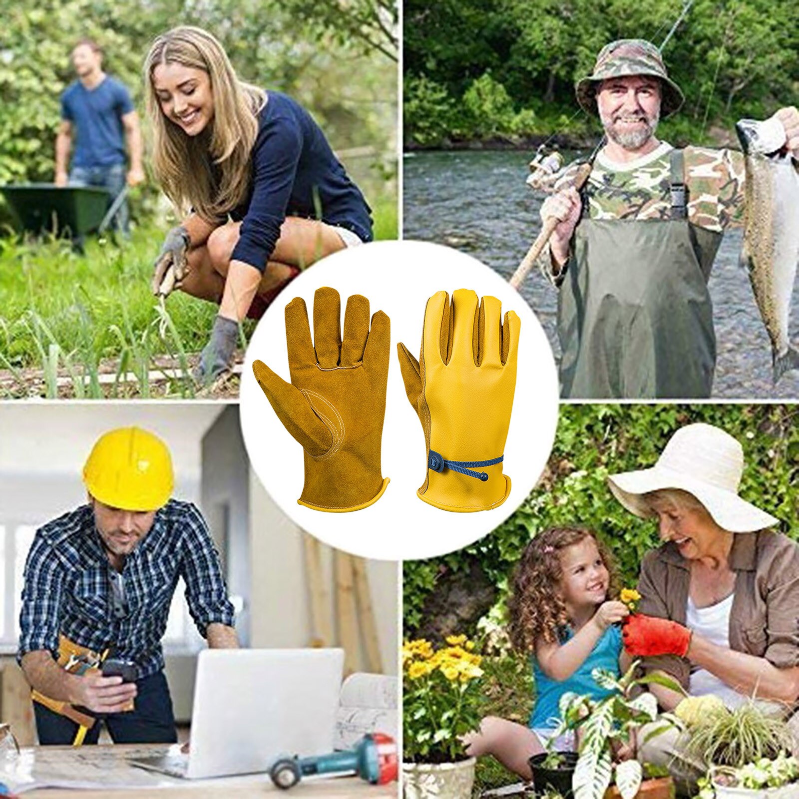 Safety Work Gloves Heavy Duty Hand Protection Mechanic Protective Safety Gardening Builders Cut Wear-resisting Gloves 40#