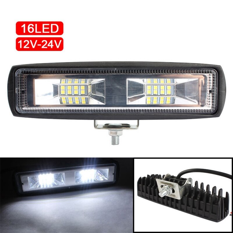 2X 6 Inch Led Auto Werklamp 48W Rijden Strip Licht Beam Light Bar 4WD Suv Offroad