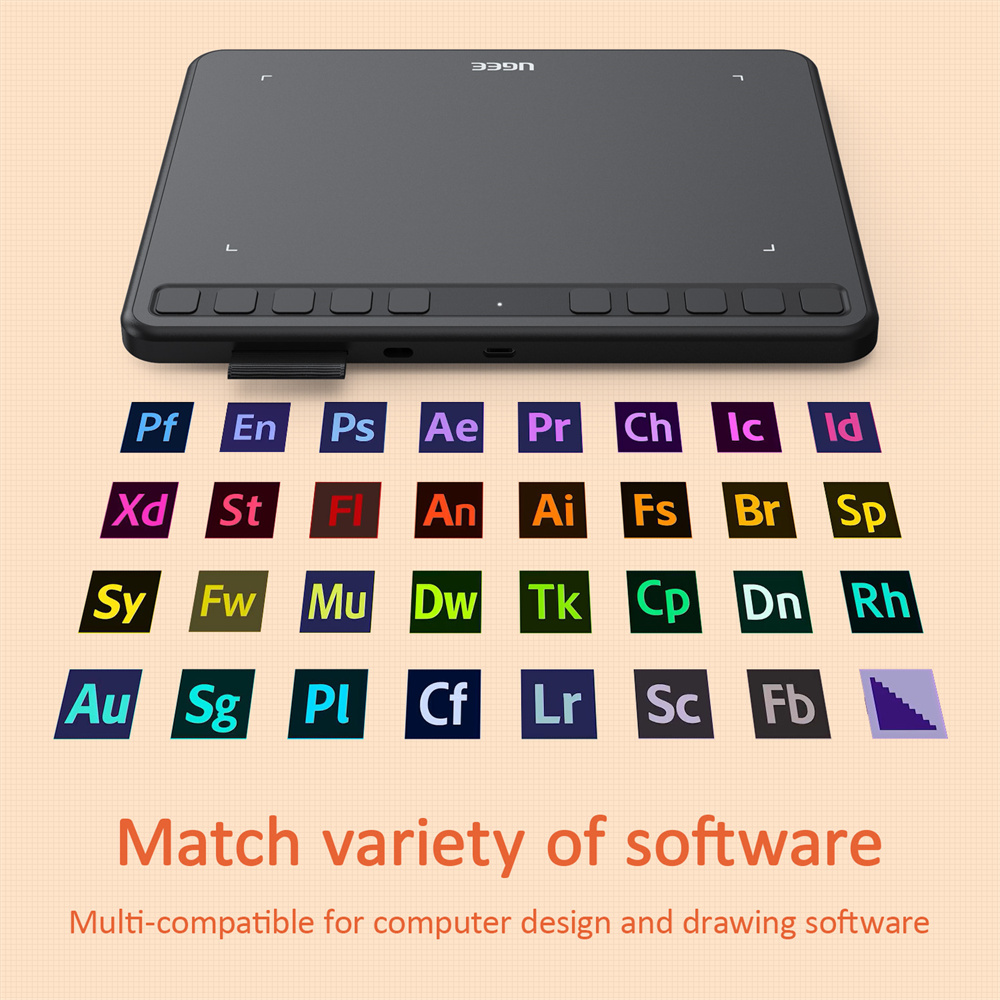 UGEE S640 Pen Tablet 6 inch Digital Drawing Tablets Battery-free Stylus Support Android Windows Mac for Teaching eLearning OSU