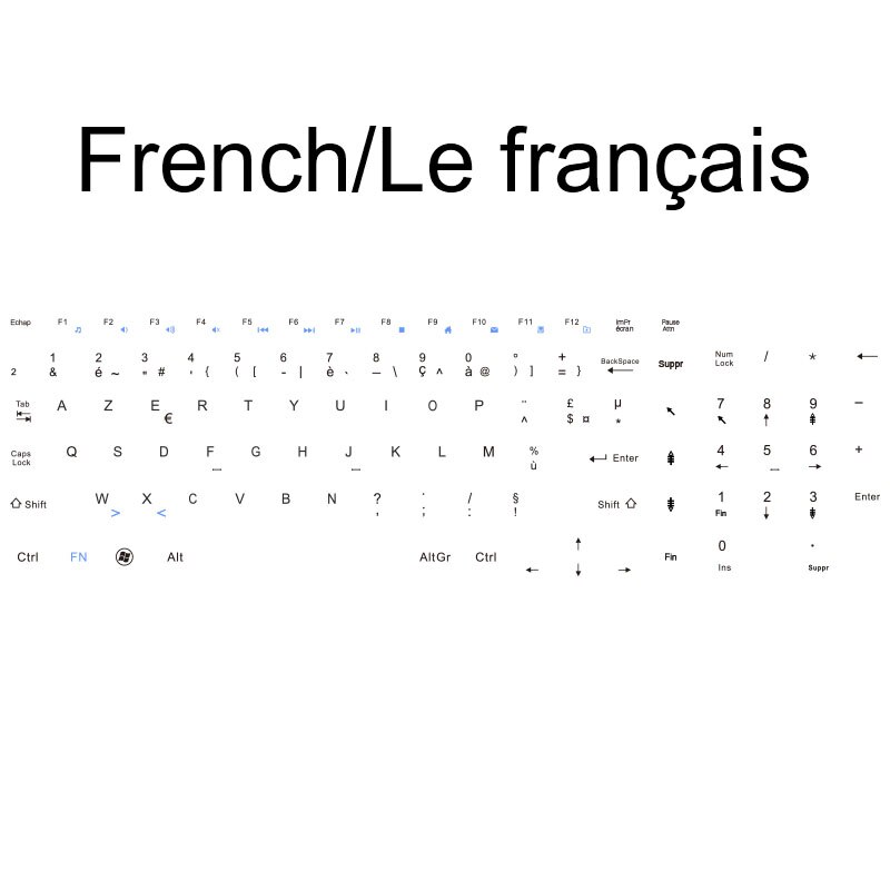 JOYACCESS Ergonomic Wireless Keyboard and Mouse Set Computer Mause Silent Button Keyboard and Mouse Combo 2.4G for Laptop PC: French Black