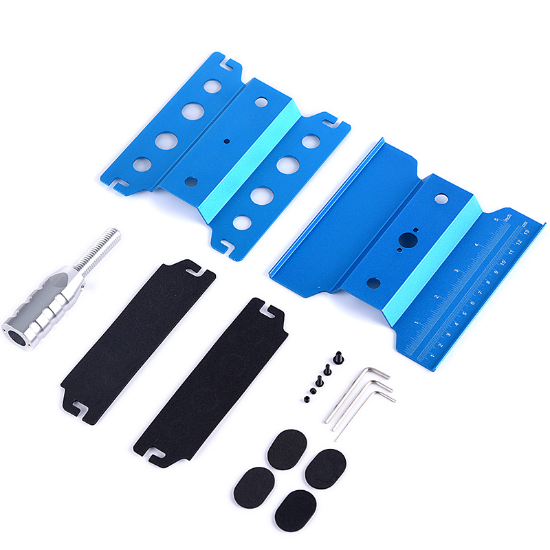 Herramienta de coche RC, soporte de trabajo de elevación, plataforma de montaje, estación de reparación giratoria de 360 grados para coche trepador de Buggy 1/10 1/8: Azul