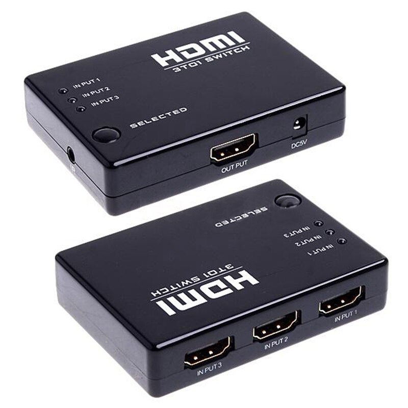 Mini 3 Port Hdmi Switch Switcher Splitter 1080P Hd Video + Ir Remote
