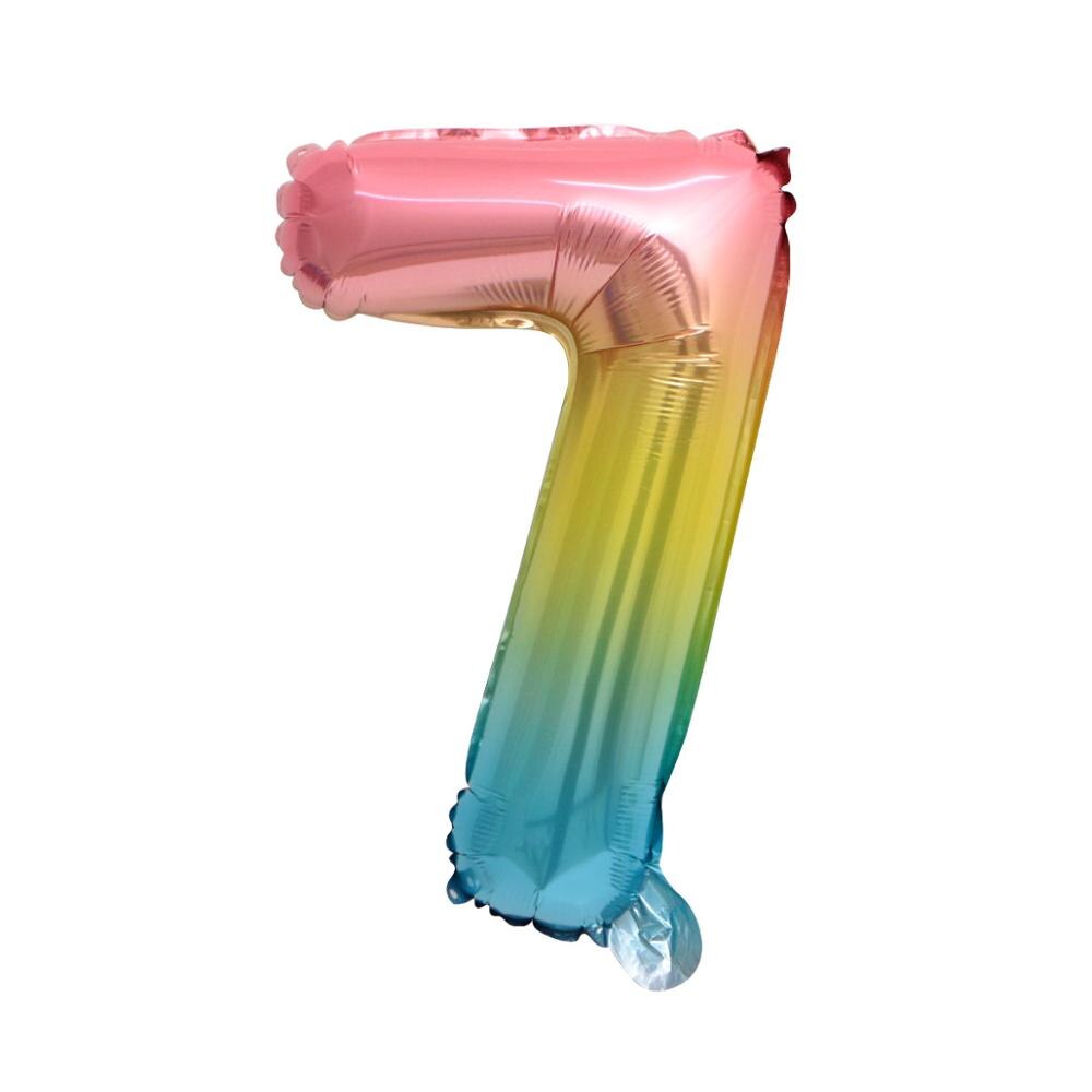 1pcs Rainbow Number Balloons Gradient Heart Star Love Happy Birthday Balloons for Birthday Baby Shower Anniversary Wedding Party