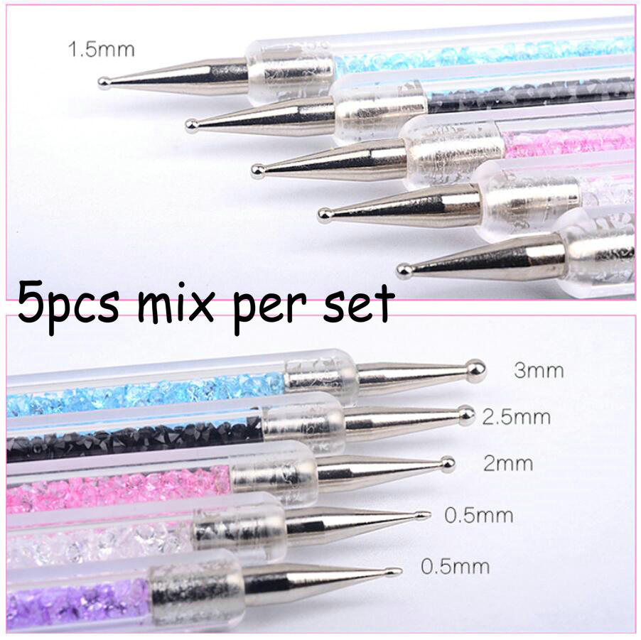 Diy sieraden knutselen strass steentjes edelstenen plukgereedschap nagelkunst stippelpennen harsbedels kristal stippelpen: 5 stuks mix kristal