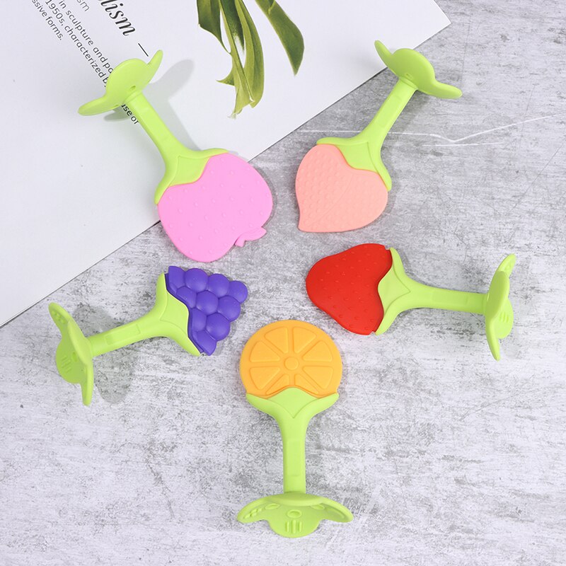 2Pcs Baby Bijtring Veiligheid Siliconen Fruit Stereo Bijtringen Voor Baby Infant Kids Kauwen Tand Speelgoed