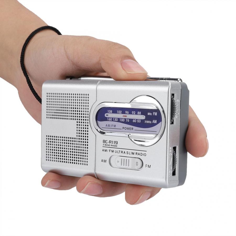 mini radio przenośne radio rano/FM z antena teleskopowa odbiornik radio FM radio cyfrowe dwuzakresowy BC-R21 BC-R20 wbudowany głośnik: zielony