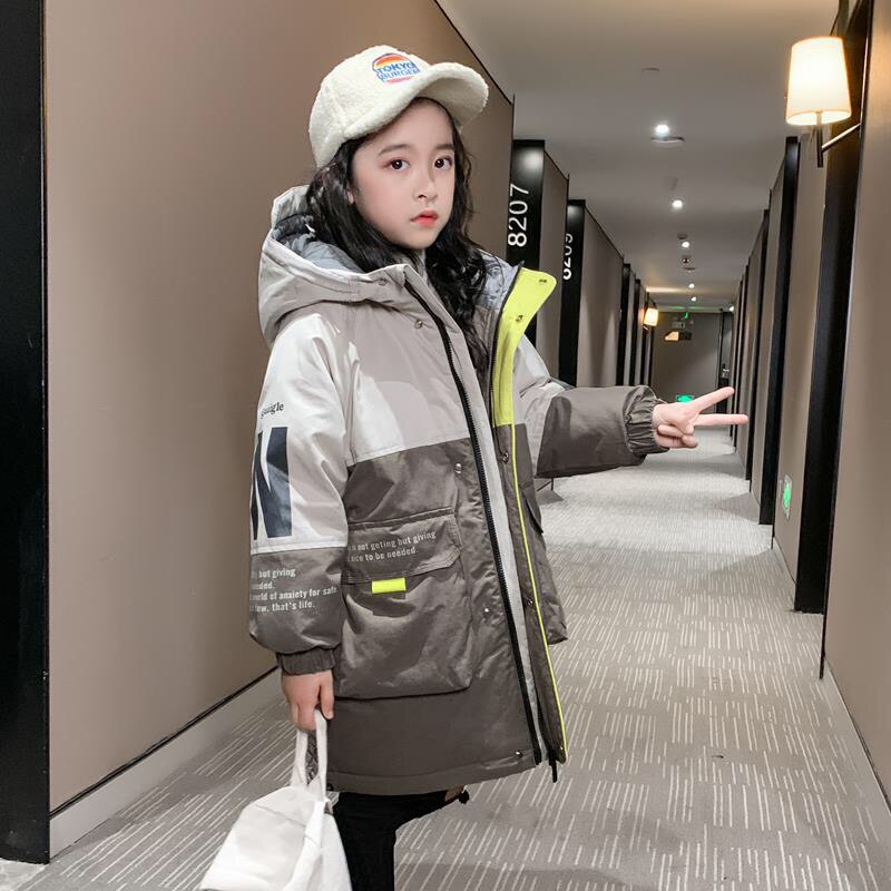 Russische wintermeisjes katoenen gewatteerde jas dikke winterparka 4-13 jaar oud grote zakken gestikte baby winterkleding