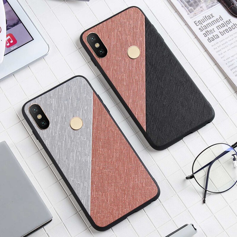 Etui,Cover,Case,For Xiaomi Mi A2 Lite 6X mia2 Fabric Cloth Texure Bumper SiIicone Soft edge Bumper Frame Back Phone Cases