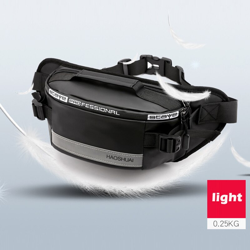 Waterproof Fanny Pack for Outdoor Leisure Fitness Reflective Strip Waist Bag Anti-theft Mobile Phone Chest Bag Belt Bag