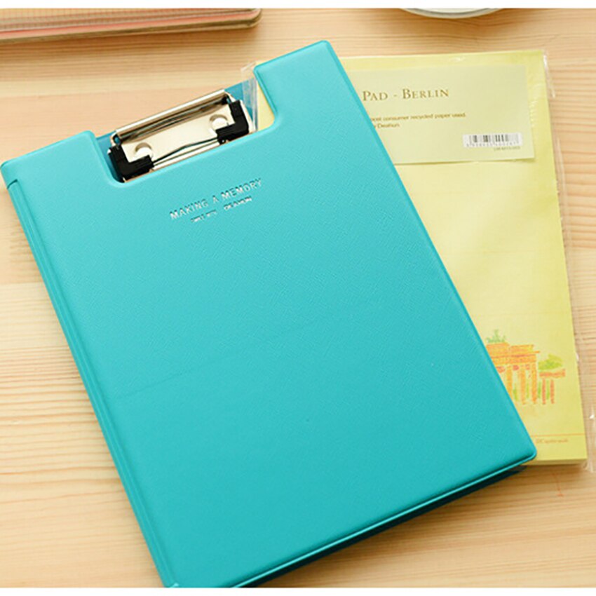 Waterproof A5 PU File Clipboard Flip Folder Contract Folder Student Writing Pad School Office Stationery Supply Random Color