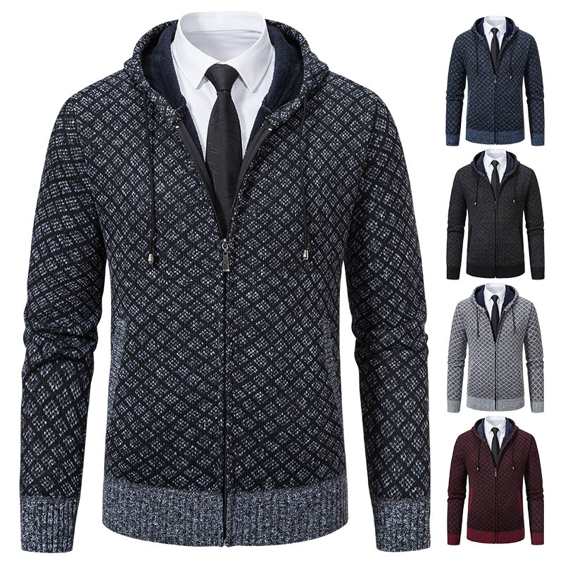 Heren Vest Herfst Winter Trui Pluche Gebreide Kleding Vintage Jas Plaid Hoodies Koreaanse Elegante Man Truien