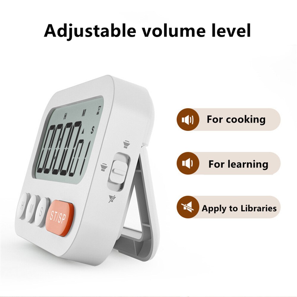 Multifunction Timer with LCD Screen Wall-mountable Desktop Digital Timer with Alarm Clock Countdown Timer for Cooking Study