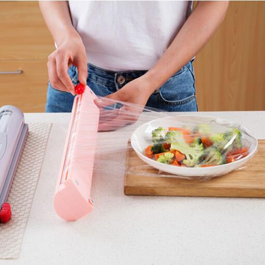 Plastic cutting box Kitchen artifacts gadget Safety film box plastic cutting paper