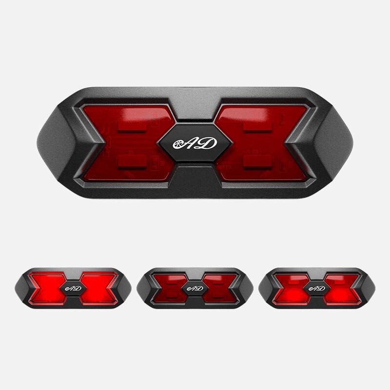 Motorcykelhjälm nattlampa led cykelremsa säkerhetssignal varningsljus universal led motorcykelhjälm bakljus: D