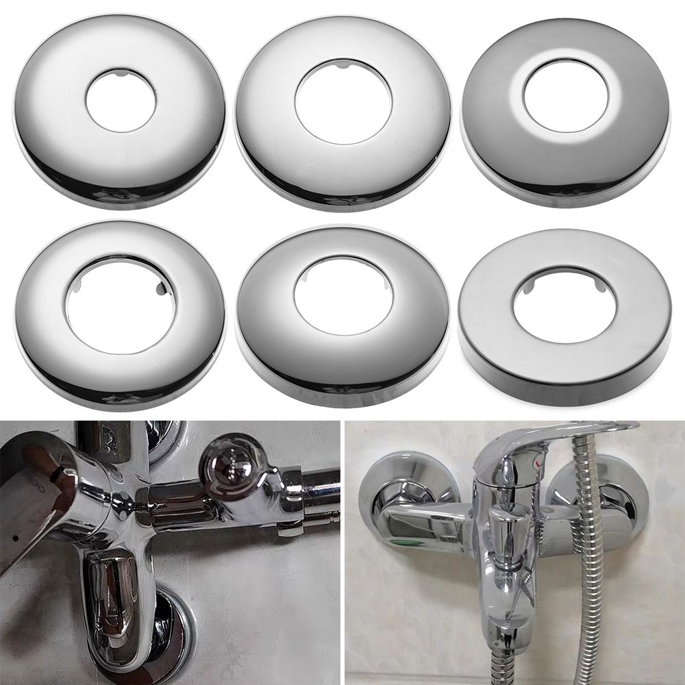 Chrome Shower Kitchen Wall Flange Faucet Decorative Cover Pipe Wall Covers Faucet Accessories Faucet Decor