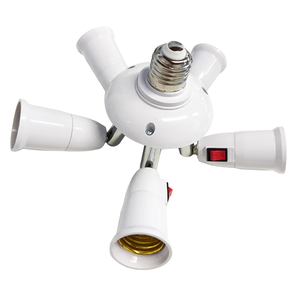 Adaptador de soporte de lámpara E27 ajustable de 360 grados, Base de enchufe, soporte lámpara Led para mesa de escritorio luces de libro con interruptor de encendido y apagado