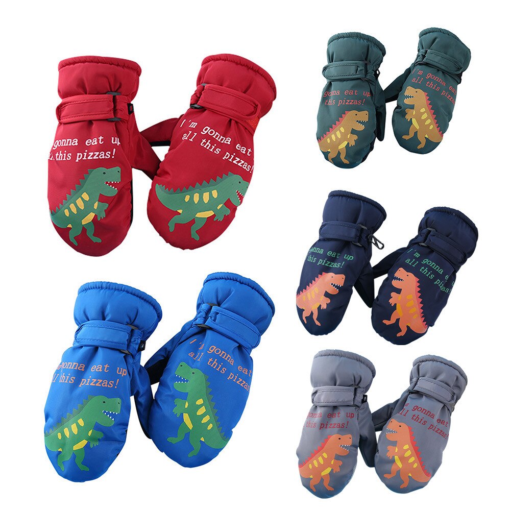 Petit dinosaure enfants hiver coupe-vent gants gants chauds en plein air garçon fille coupe-vent enfants Snowboard gants