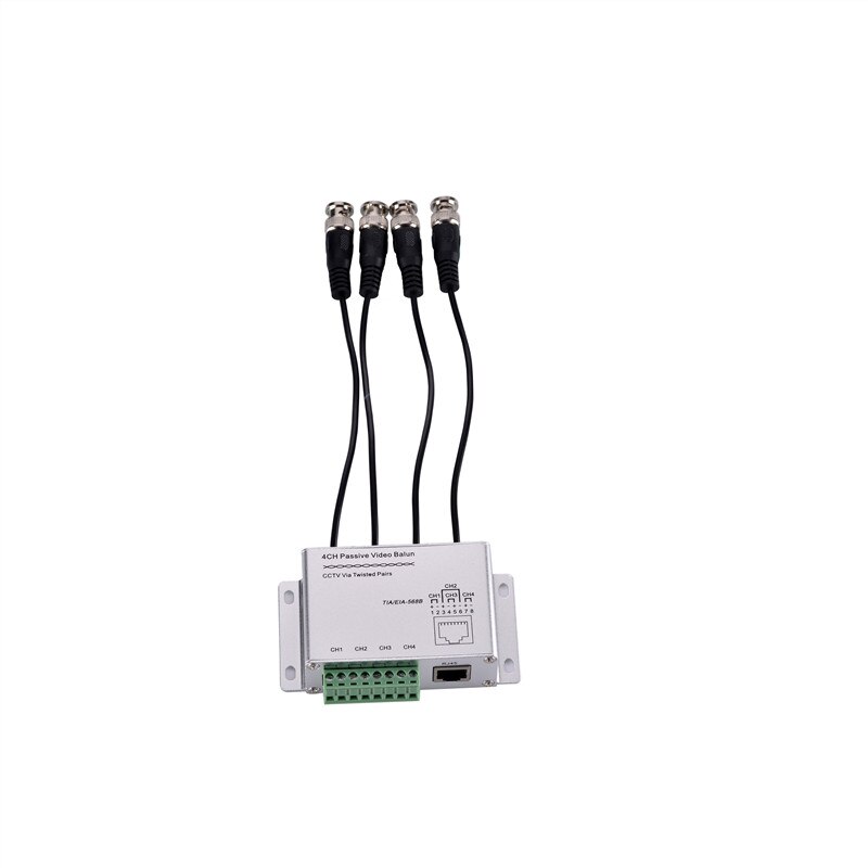 CCTV 4CH Passive Video BNC to UTP RJ45 Coax Adapter Camera DVR Balun 4CH Balun With UTP Cable