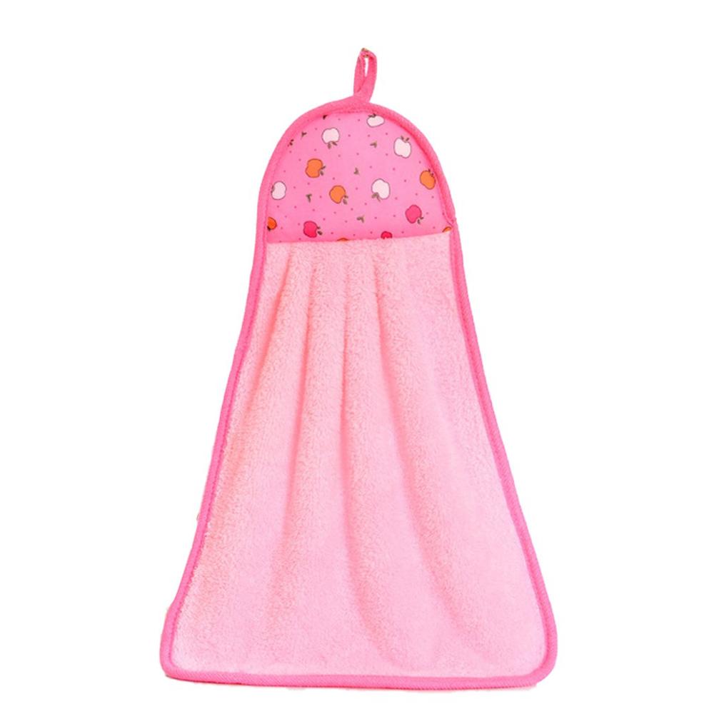 Koraal Fluwelen Handdoek Mode Zachte Opknoping Handdoeken Absorberende Doek Cartoon Patroon Veeg Rag Badkamer Keuken Accessoires: pink