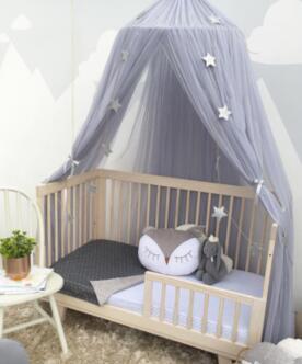 Sängtält för vuxna hängande barn bebis sängkläder kupolsäng baldakin bomull myggnät överdrag gardin för baby barn leker hemma: Grå