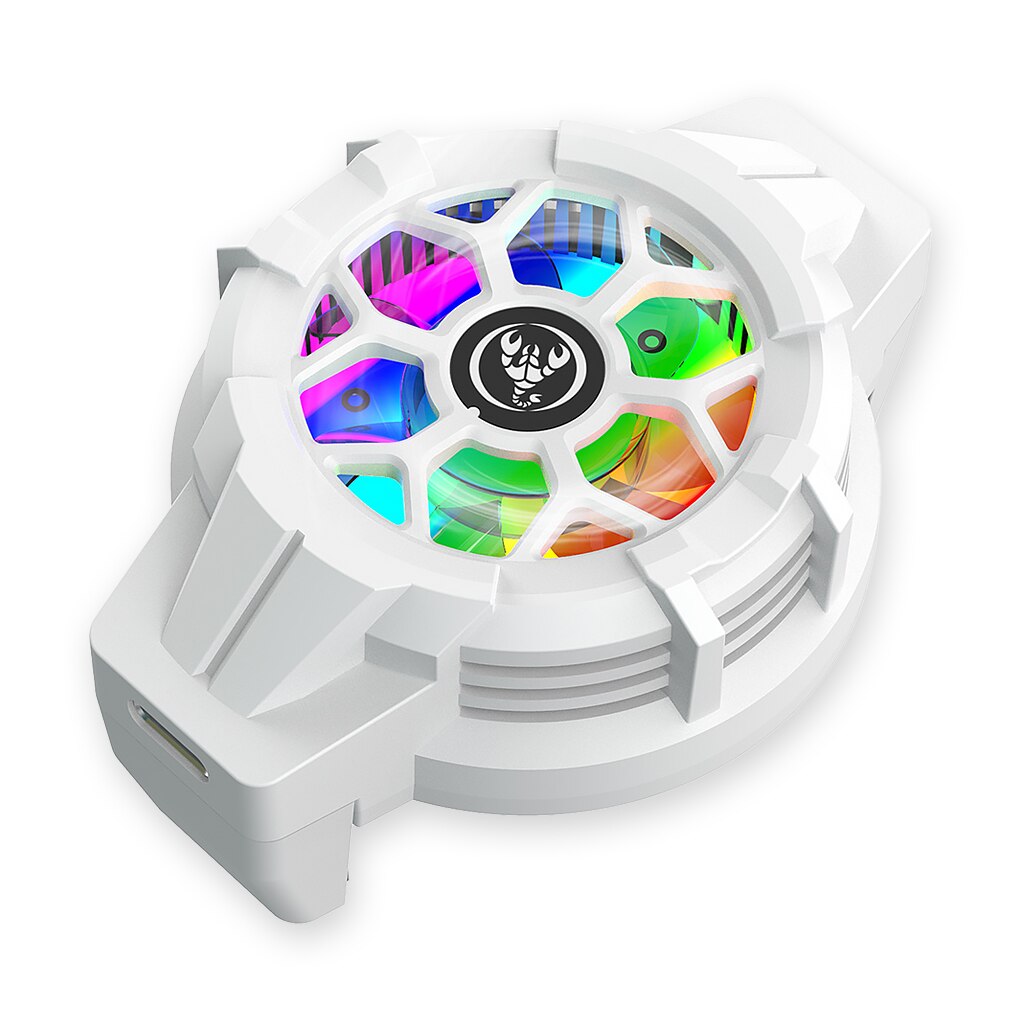 Typ-C Smart Telefon Lüfter Tragbare Gaming Mobile Kühler Gamepad Kühler Kühler Fan LED RGB Tragbare USB Kühler: White