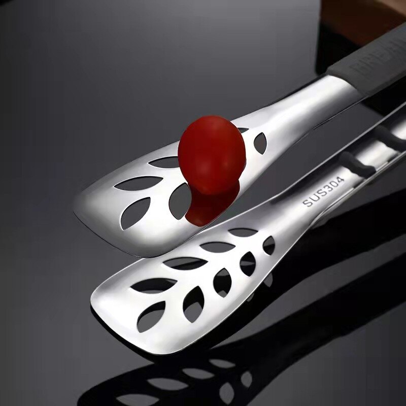 Leaves Hollow Shape Food Tongs Steak Bread Meat Clip Stainless Steel Barbecue Clamp Home Cooking Tools Kitchen Accessories