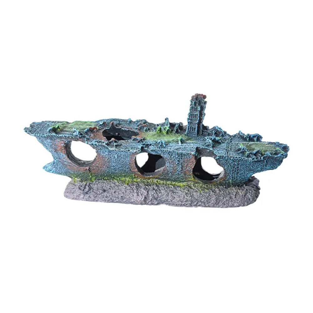 Décorations d'aquarium de poissons, bateau de Pirate de paysage, bateau de démêlage, en résine Vintage, accessoires d'aquarium de bateau, décorations pour la maison