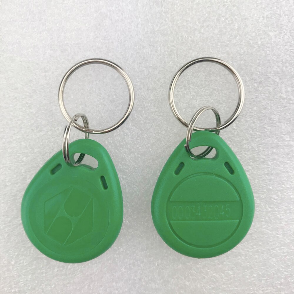 100 stk 125 khz rfid nøgleringe adgangskontrol kort rfid nøglesender til dør adgangskontrol system  tk4100/em4100 em token tags blå: 100 stk grøn