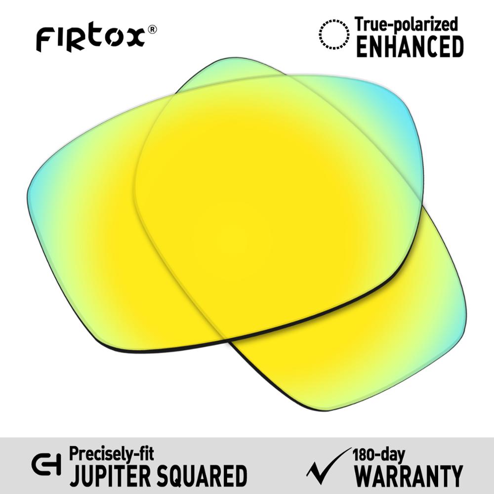 Firtox cierto UV400 lentes polarizadas de reemplazo para Oakley Jupiter cuadrado OO9135 gafas de sol (compatible solo lentes)-Varios: 24K Gold