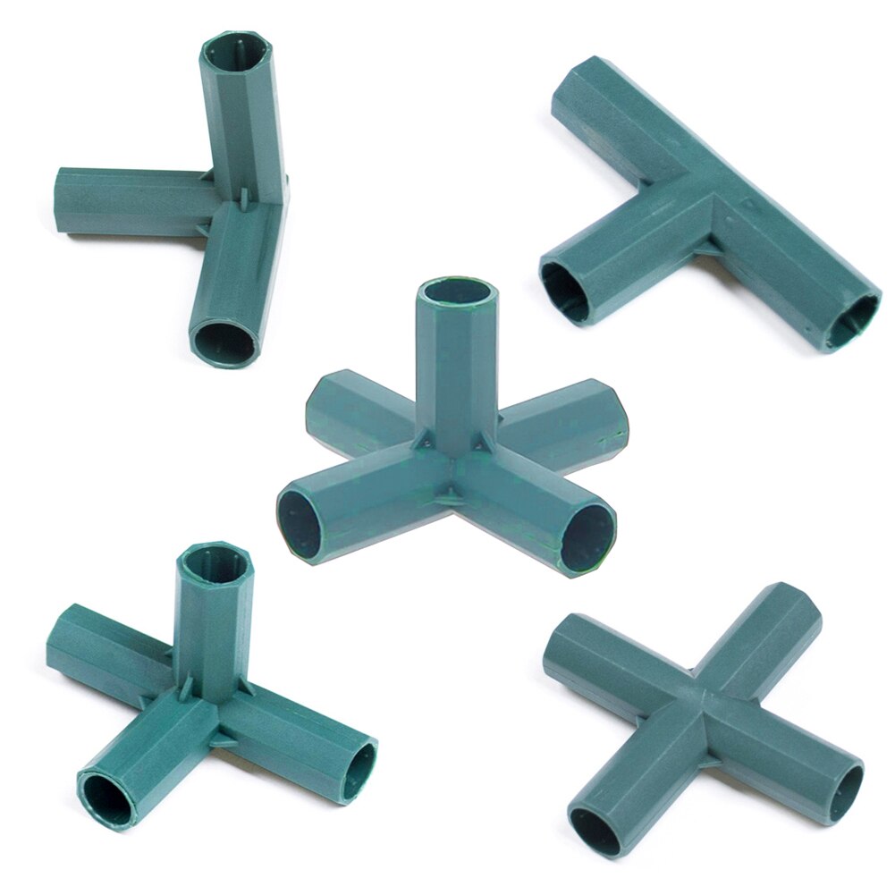 10PCS Greenhouse Frame Connectors Canes Connectors Pillar Plant Stakes Gardening Framework Building Awning Pipe Pole Garden Tool