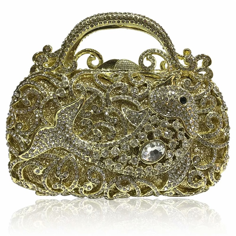 Dames avondtas met handvat ketting schouder handtassen diamanten metalen feest bruiloft portemonnee tassen dames feest kleine portemonnee