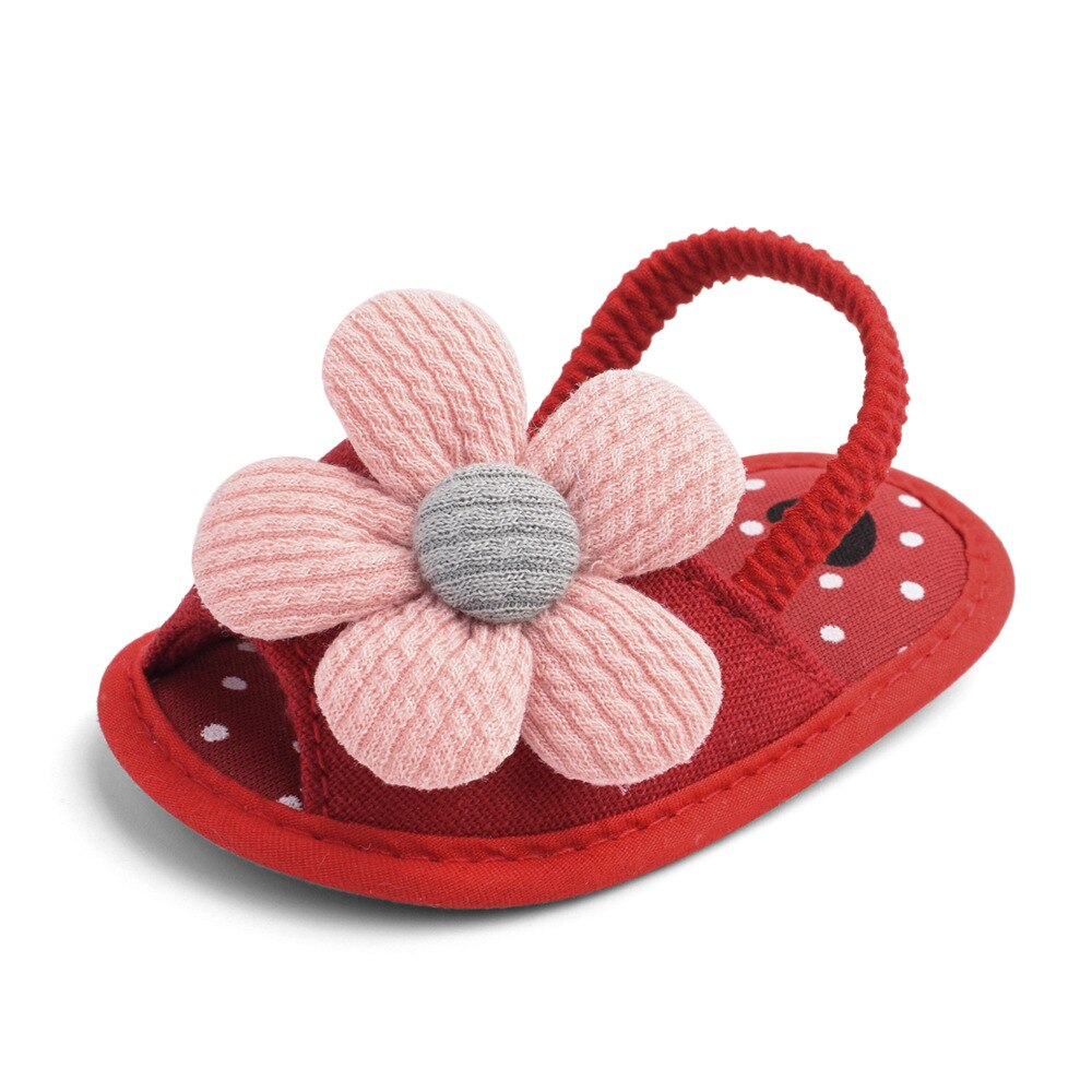 Zomer Zonnebloem Baby Sandalen Zachte Bodem Peuter Schoenen 0-1 Jaar Oude Baby Meisjes Baby Schoenen Meisjes baby Boy Schoenen: Rood / 13cm