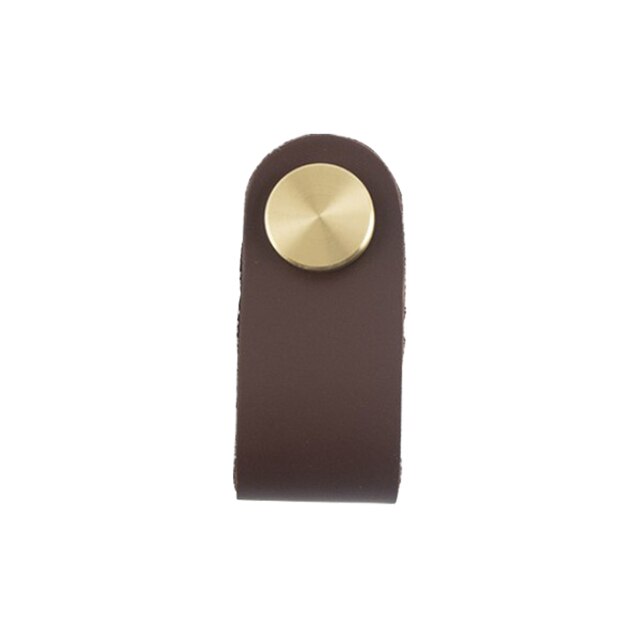 Leather Cabinet Knobs And Handles For Kitchen Cupboard Door Pulls Black Brown Furniture Handle Wardrobe Dresser Knobs: Brown