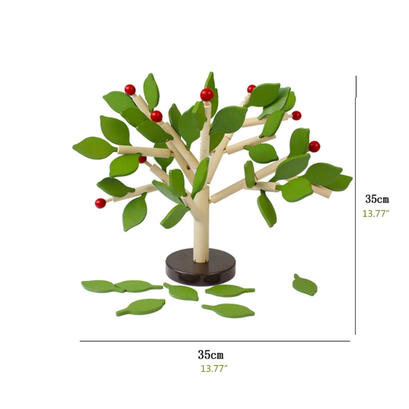 77HD Brain Game Wooden Blocks Toy Inserting Leaves Educational Play Preschool Table Toy Best