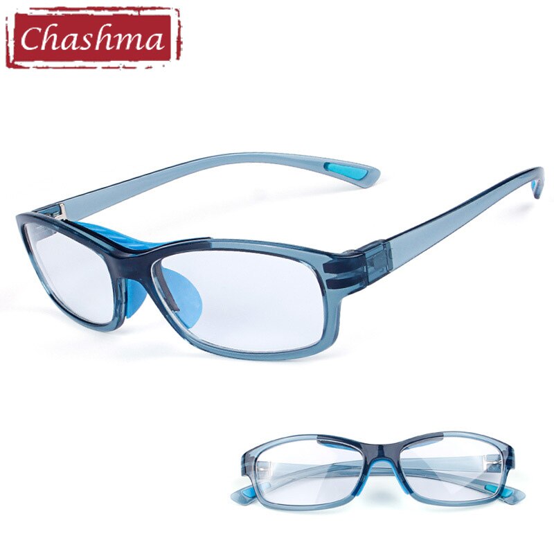 Sport Style Trend Eyeglasses Frames Men TR90 Flexible Light Football Myopia Glasses with Rope Optical Basketball Spectacles: Gray Blue