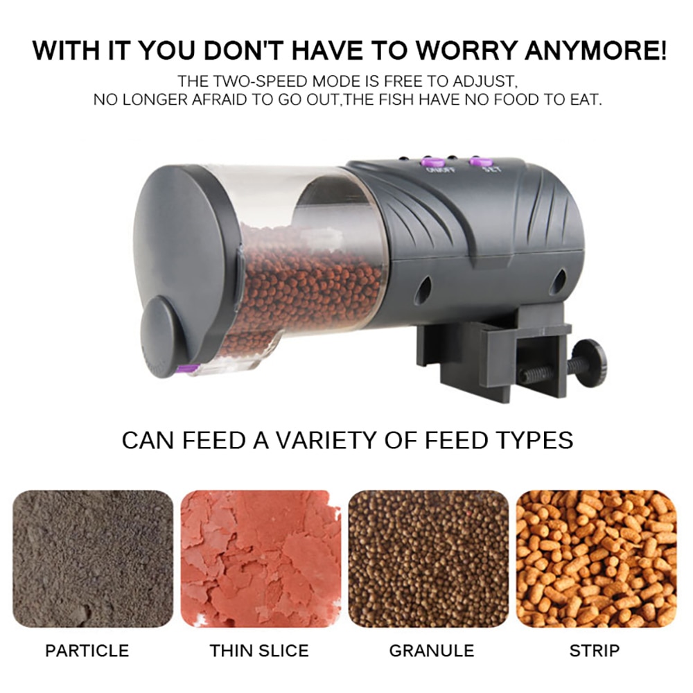 Adjustable Automatic Fish Feeder Digital Food Dispenser Multi-Functional Timer Feeders For Aquarium LCD Display Fish Feeder