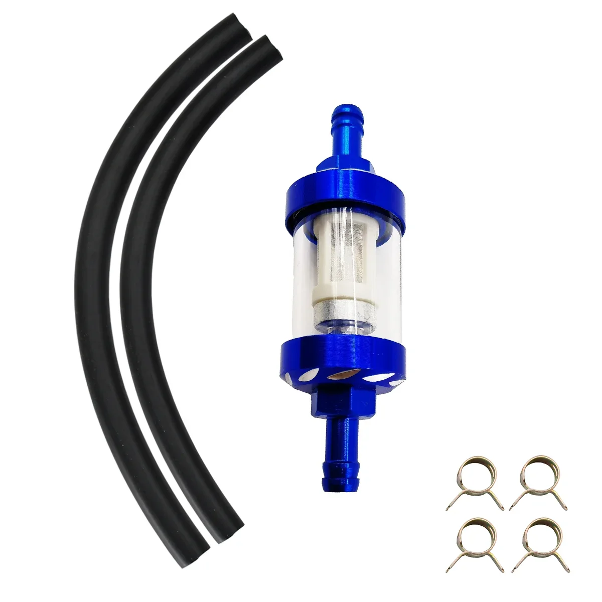 Filtro de aceite de gasolina y combustible de vidrio de aleación de aluminio CNC de 8mm Moto para Dirt Pit Bike 125/140/150/160cc CRF70 90 110 TTR100 110 KLX65: Gris oscuro
