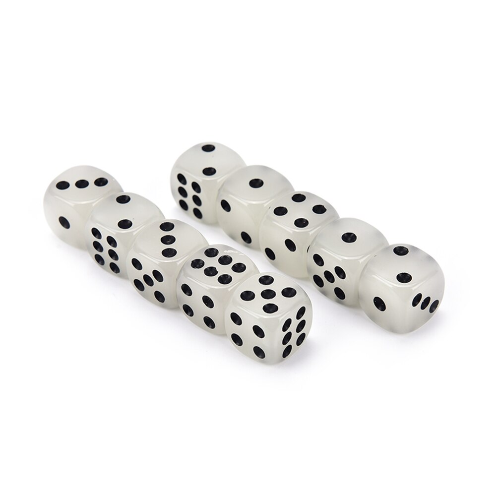 10 Teile/los 14mm Leuchtende Würfel Abgerundete Ecken Schwarz Flecken Würfel Nachtclub Riegel KTV Boutique Unterhaltung Leuchtenden Würfel einstellen