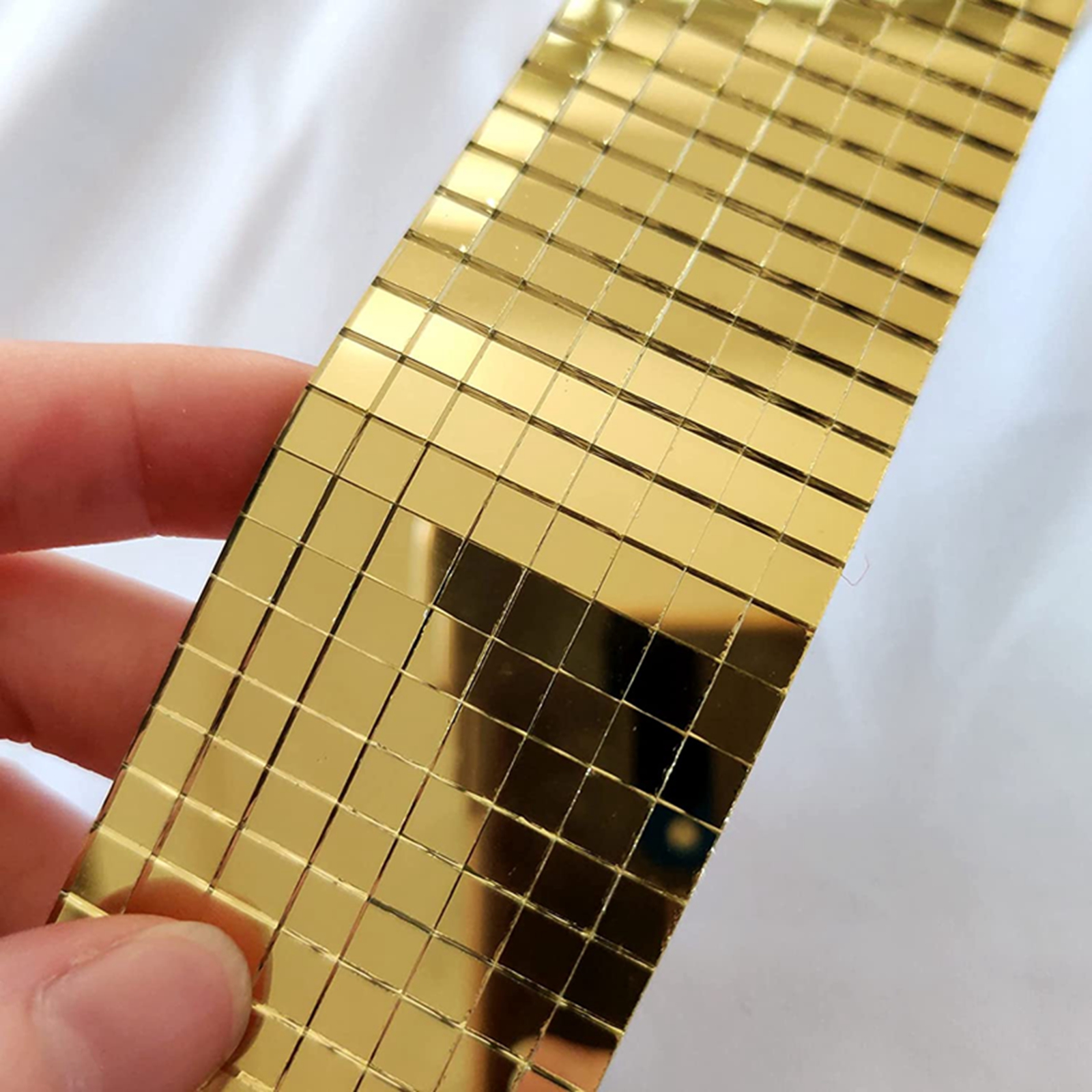 2880 Pieces Self Adhesive Mosaic Tiles Square Glass 5 x 5 mm DIY Craft Decoration Mosaic Border Tiles Mirrors Mosaic Stickers: Gold