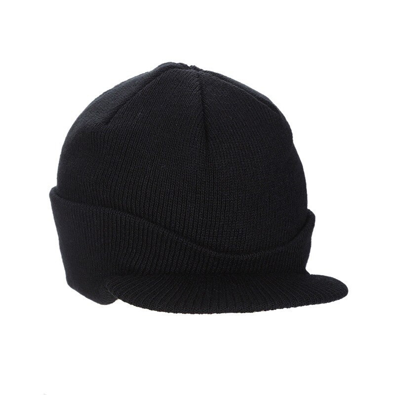 Casquettes pour hommes avec visières, chapeau de Ski à tricoter, en laine, Style militaire, garde au , couvre-chef pour les voyages en plein air, alpinisme: Black
