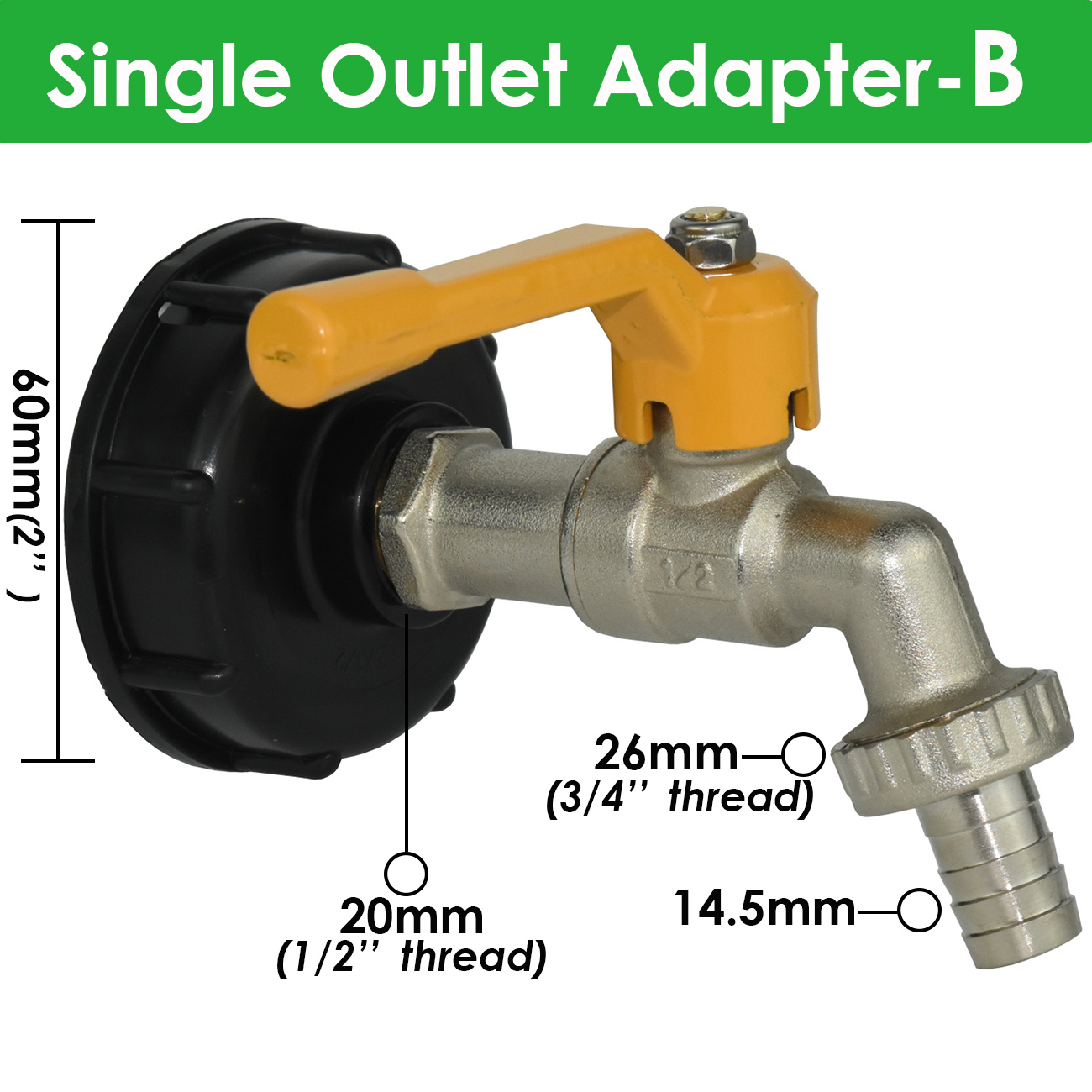 S60 Coarse Thread IBC Tank Tap Connecter Replacement 16mm 1/2'' 3/4'' Water Coupling Adapter Garden Home Valve Fitting Faucet: Red